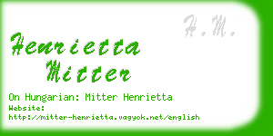 henrietta mitter business card